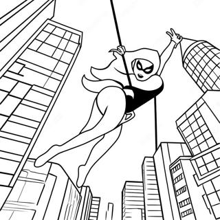 Pagina Para Colorir Da Spider Gwen Balancando Pela Cidade 24395-22420