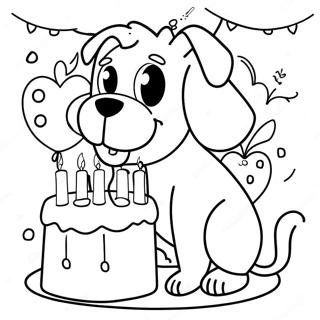 Pagina Para Colorir Da Festa De Aniversario Do Cachorro 24404-22422