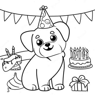 Pagina Para Colorir Da Festa De Aniversario Do Cachorro 24404-22423