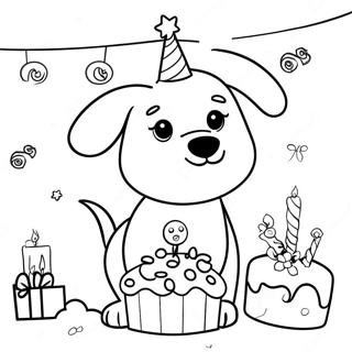 Pagina Para Colorir Da Festa De Aniversario Do Cachorro 24404-22424