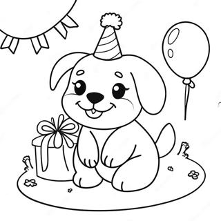 Pagina Para Colorir Da Celebracao De Aniversario Do Filhote Fofo 24405-22425