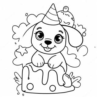 Pagina Para Colorir Da Celebracao De Aniversario Do Filhote Fofo 24405-22427