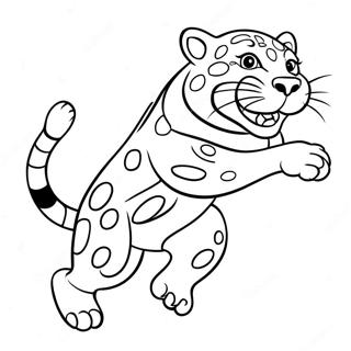 Pagina Para Colorir Do Mascote Jaguar Pulando 24415-22434