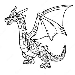 Pagina Para Colorir Dragao De Fogo Majestoso Voando 24435-22452