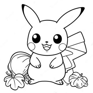 Pagina Para Colorir Pikachu Com Peru De Acao De Gracas 24455-22465