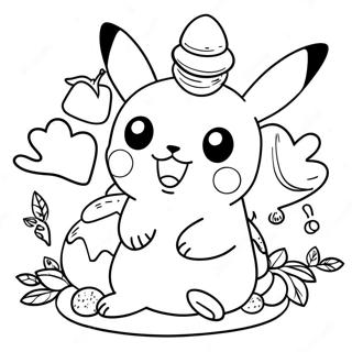 Pagina Para Colorir Pikachu Com Peru De Acao De Gracas 24455-22466