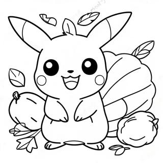 Pagina Para Colorir Pikachu Com Peru De Acao De Gracas 24455-22467