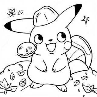 Pagina Para Colorir Pikachu Com Peru De Acao De Gracas 24455-22468