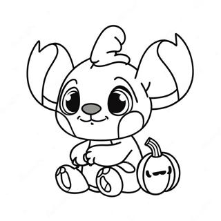 Pagina Para Colorir Stitch Fofo De Halloween Com Abobora 2453-1999