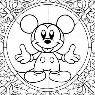 Pagina Para Colorir Vidro Colorido Do Mickey Mouse 24545-22537