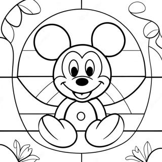 Pagina Para Colorir Vidro Colorido Do Mickey Mouse 24545-22540