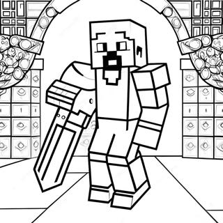 Pagina Para Colorir Do Steve Do Minecraft Com Armadura De Diamante 24716-22666