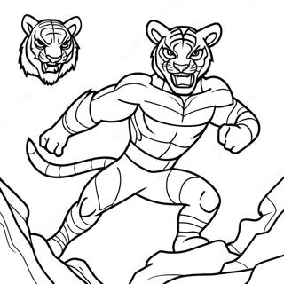 Pagina Para Colorir Do Beast Boy Se Transformando Em Um Tigre 24756-22700