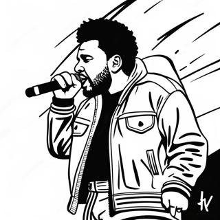 Pagina Para Colorir Do The Weeknd Se Apresentando No Palco 24806-22737