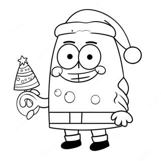 Pagina Para Colorir Spongebob Com Chapeu De Papai Noel 2483-2023