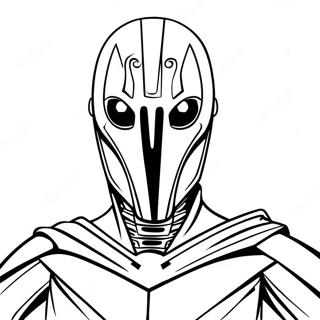 Pagina Para Colorir Do Ameacador General Grievous Com Sabres De Luz 24996-22890