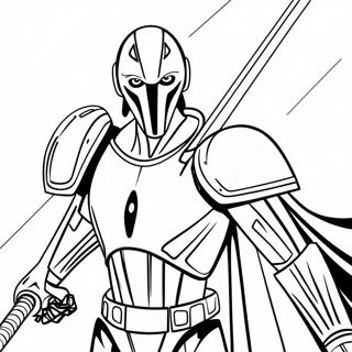 Pagina Para Colorir Do Ameacador General Grievous Com Sabres De Luz 24996-22891