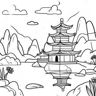 Pagina Para Colorir Da Linda Paisagem Asiatica 25086-22961