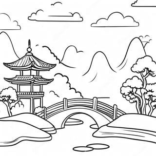 Pagina Para Colorir Da Linda Paisagem Asiatica 25086-22963