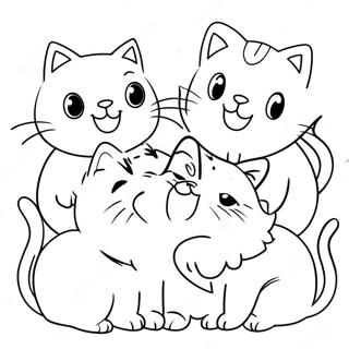 Pagina Para Colorir De Gato Fofo Com Filhotes Adoraveis 25125-22992