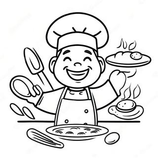 Pagina Para Colorir Chef Feliz Cozinhando 25286-23121