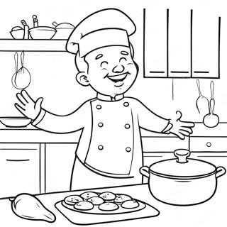 Pagina Para Colorir Chef Feliz Cozinhando 25286-23122