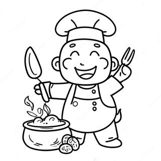 Pagina Para Colorir Chef Feliz Cozinhando 25286-23123