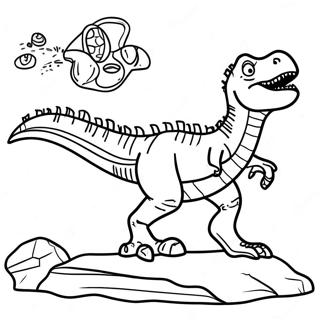 Pagina Para Colorir Da Escavacao Do Fossil De T Rex 25406-23217