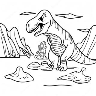 Pagina Para Colorir Da Escavacao Do Fossil De T Rex 25406-23218