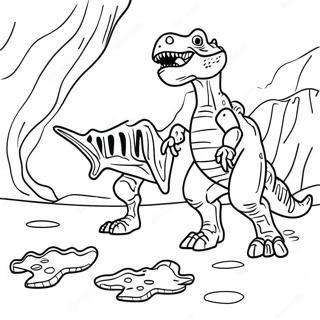 Pagina Para Colorir Da Escavacao Do Fossil De T Rex 25406-23219