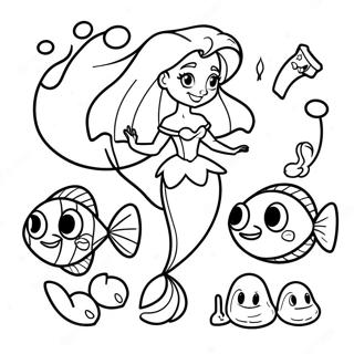 Pagina Para Colorir O Alfabeto Com Ariel E Amigos 25426-23423