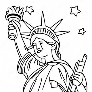 Pagina Para Colorir Estatua Da Liberdade Com Estrelas Brilhantes 25536-23321