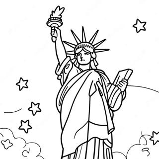 Pagina Para Colorir Estatua Da Liberdade Com Estrelas Brilhantes 25536-23322