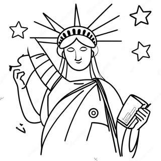 Pagina Para Colorir Estatua Da Liberdade Com Estrelas Brilhantes 25536-23509