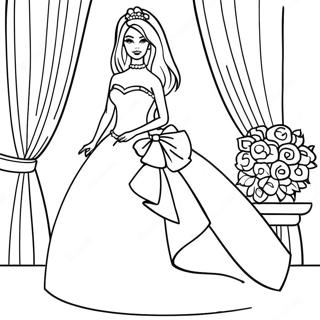 Pagina Para Colorir Da Barbie De Casamento Elegante Em Vestido 25566-23347