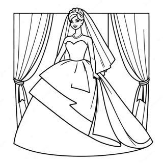 Pagina Para Colorir Da Barbie De Casamento Elegante Em Vestido 25566-23348