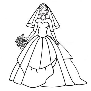 Pagina Para Colorir Da Barbie De Casamento Elegante Em Vestido 25566-23533