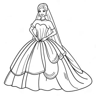 Pagina Para Colorir Da Barbie De Casamento Elegante Em Vestido 25566-23535