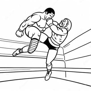 Pagina Para Colorir Do Lutador Da Wwe Pulando Sobre O Oponente 25636-23591