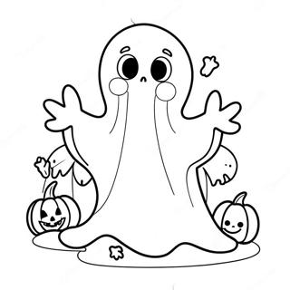 Pagina Para Colorir De Fantasma Adoravel De Halloween 25657-23598