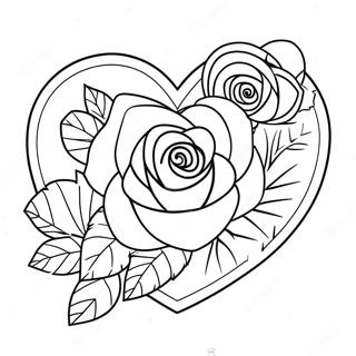 Pagina Para Colorir De Coracao De Rosa Do Amor 25776-23692