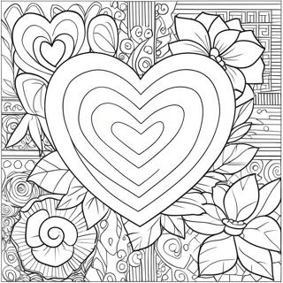 Pagina Para Colorir De Coracao De Rosa Do Amor Bonita 25777-23696