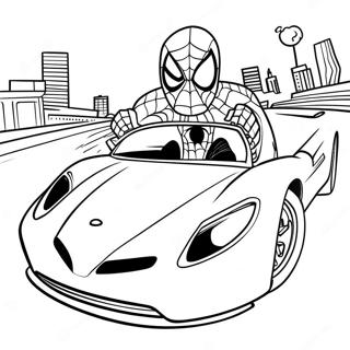 Pagina Para Colorir Do Homem Aranha Dirigindo Um Carro Rapido 25997-23870