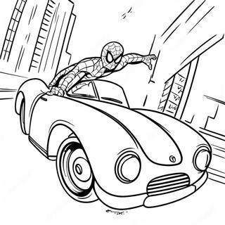 Pagina Para Colorir Do Homem Aranha Dirigindo Um Carro Rapido 25997-23871