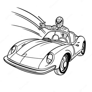 Pagina Para Colorir Do Homem Aranha Dirigindo Um Carro Rapido 25997-23872