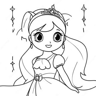 Pagina Para Colorir Da Elegante Princesa Serenity Em Um Vestido Brilhante 26037-23903