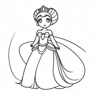 Pagina Para Colorir Da Elegante Princesa Serenity Em Um Vestido Brilhante 26037-23904