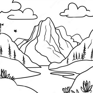 Pagina Para Colorir De Paisagem Montanhosa Realista 26066-23923