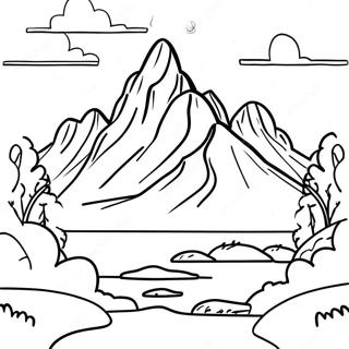 Pagina Para Colorir De Paisagem Montanhosa Realista 26066-23924