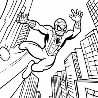 Pagina Para Colorir Do Homem Aranha Balancando Pela Cidade 26117-23965